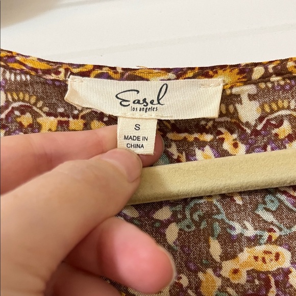 Easel Earthy Patchwork Blouse - Picture 2 of 9